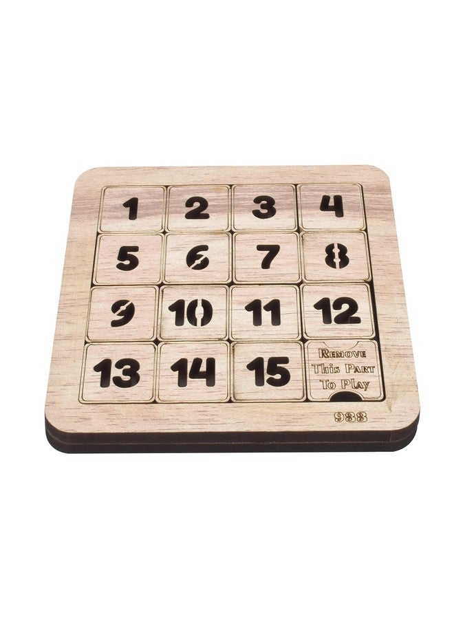GLNRM Number Slide Wooden Puzzles 1 to 15 Educational Toy for Kids - Brain Teaser IQ Game - Non Interlocked Pieces - (4 * 4-1 to 15) - Off White - Image 3